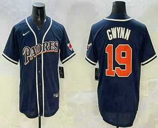 Mens San Diego Padres #19 Tony Gwynn Navy Blue Stitched MLB Cool Base Nike Jersey